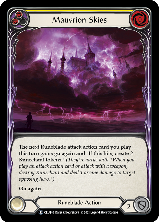 Mauvrion Skies (Yellow) (Rainbow Foil) [CRU146-RF] Unlimited Rainbow Foil | Devastation Store