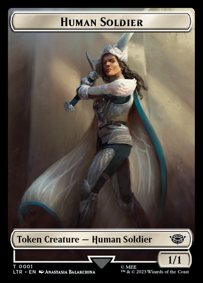 Human Soldier Token (01) [The Lord of the Rings: Tales of Middle-Earth Tokens] | Devastation Store