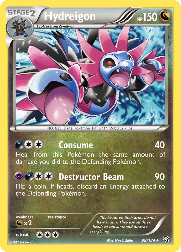 Hydreigon (98/124) (Cracked Ice Holo) (Theme Deck Exclusive) [Black & White: Dragons Exalted] | Devastation Store