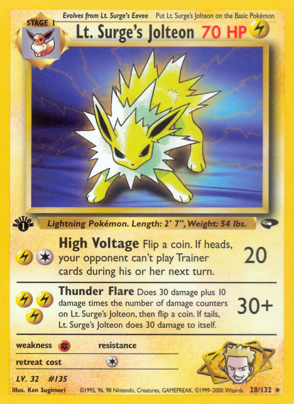 Lt. Surge's Jolteon (28/132) [Gym Challenge 1st Edition] | Devastation Store