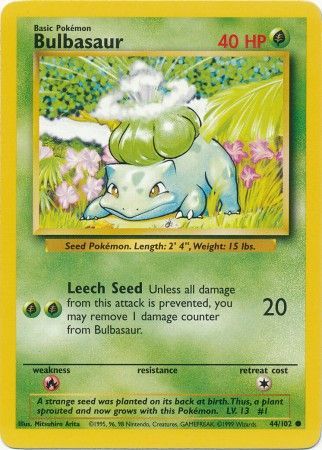 Bulbasaur (44/102) [Base Set Unlimited] | Devastation Store