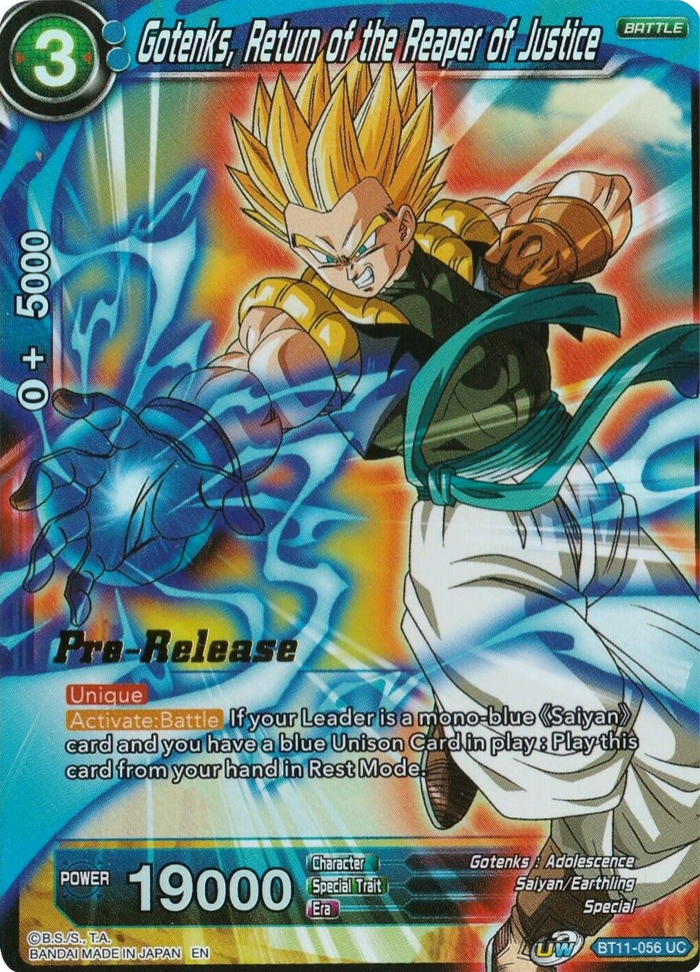 Gotenks, Return of the Reaper of Justice (BT11-056) [Vermilion Bloodline Prerelease Promos] | Devastation Store