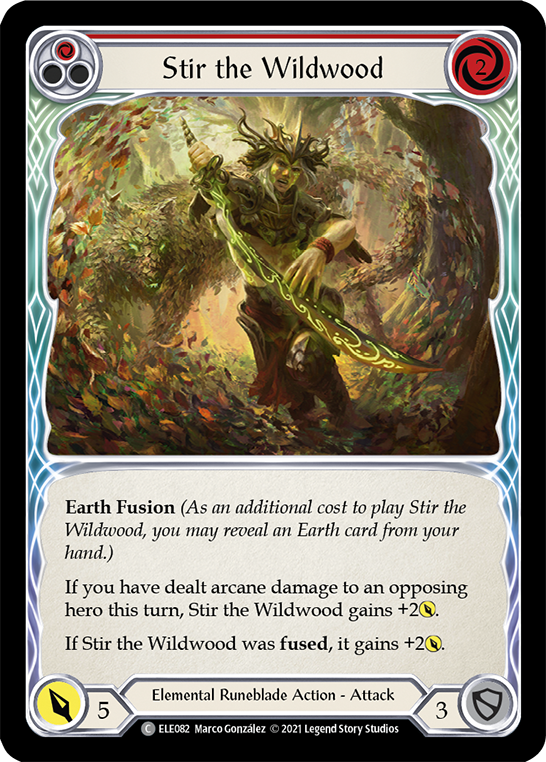 Stir the Wildwood (Red) [ELE082] (Tales of Aria)  1st Edition Rainbow Foil | Devastation Store