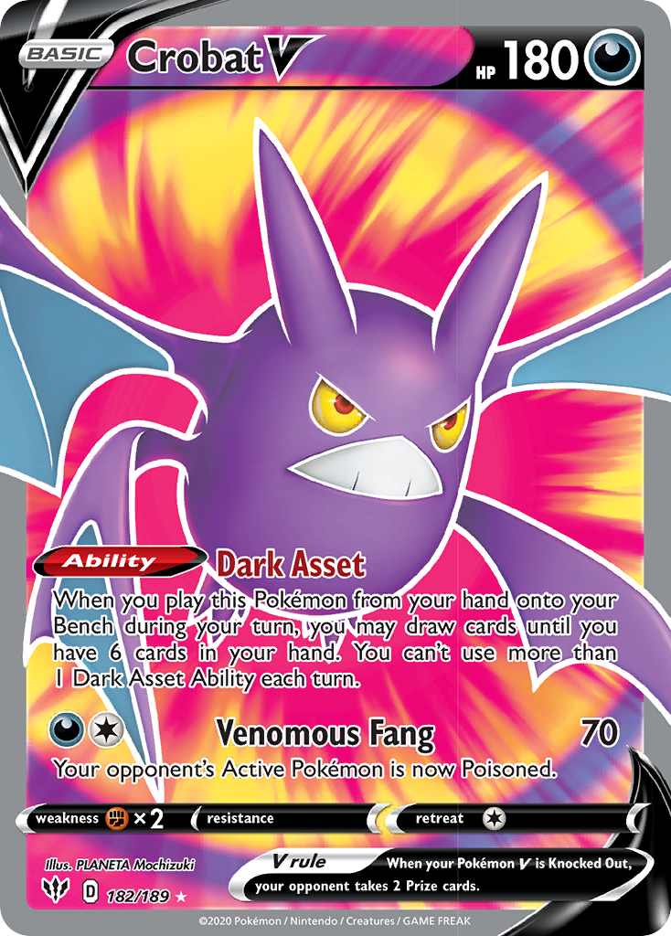 Crobat V (182/189) [Sword & Shield: Darkness Ablaze] | Devastation Store