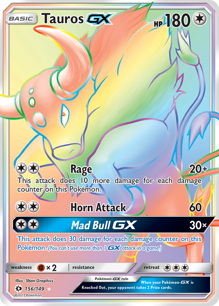 Tauros GX (156/149) [Sun & Moon: Base Set] | Devastation Store