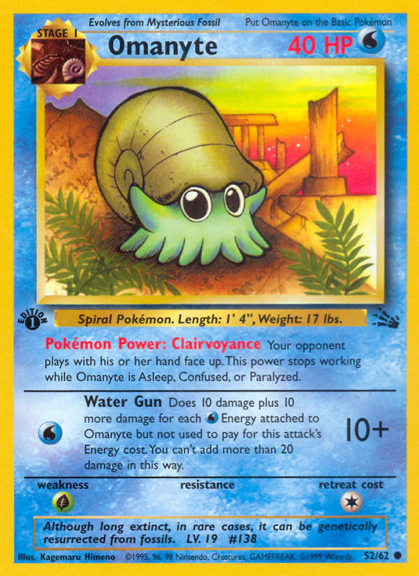 Omanyte (52/62) [Fossil 1st Edition] | Devastation Store