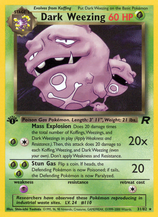 Dark Weezing (31/82) [Team Rocket 1st Edition] | Devastation Store