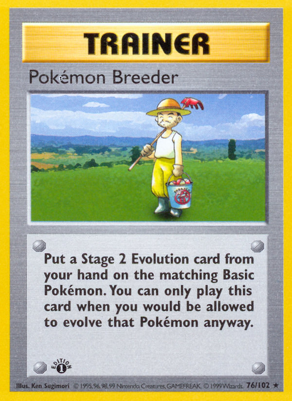 Pokemon Breeder (76/102) (Shadowless) [Base Set 1st Edition] | Devastation Store