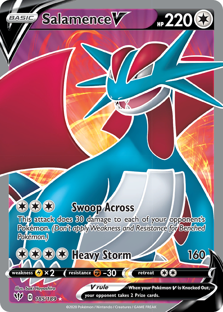 Salamence V (185/189) [Sword & Shield: Darkness Ablaze] | Devastation Store