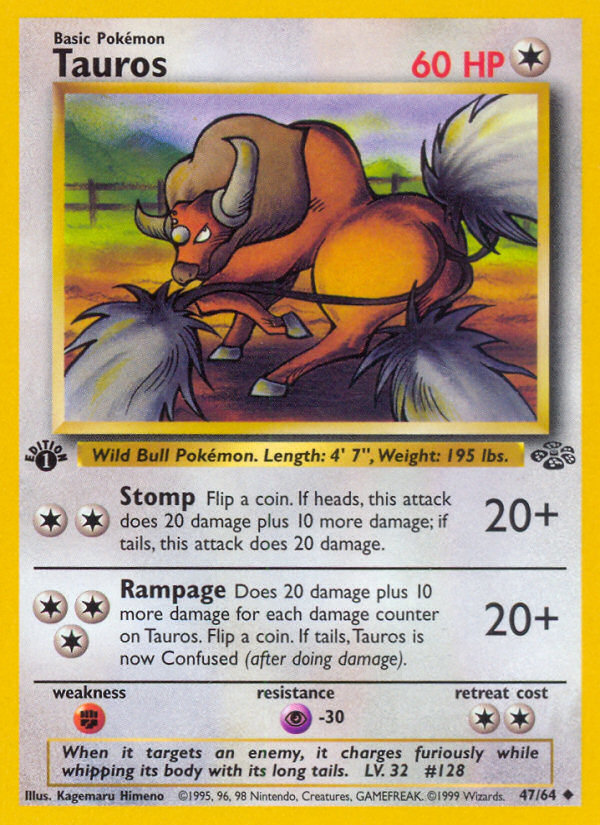 Tauros (47/64) [Jungle 1st Edition] | Devastation Store