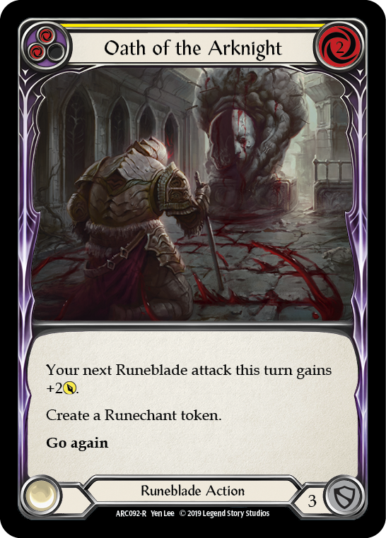 Oath of the Arknight (Yellow) [ARC092-R] 1st Edition Rainbow Foil - Devastation Store | Devastation Store