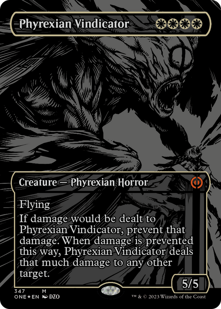 Phyrexian Vindicator (Oil Slick Raised Foil) [Phyrexia: All Will Be One] | Devastation Store