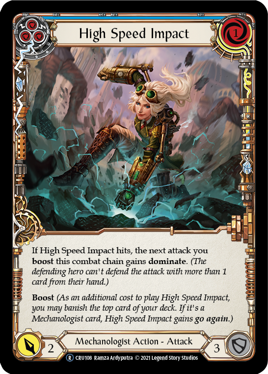 High Speed Impact (Blue) (Rainbow Foil) [CRU108-RF] Unlimited Rainbow Foil | Devastation Store
