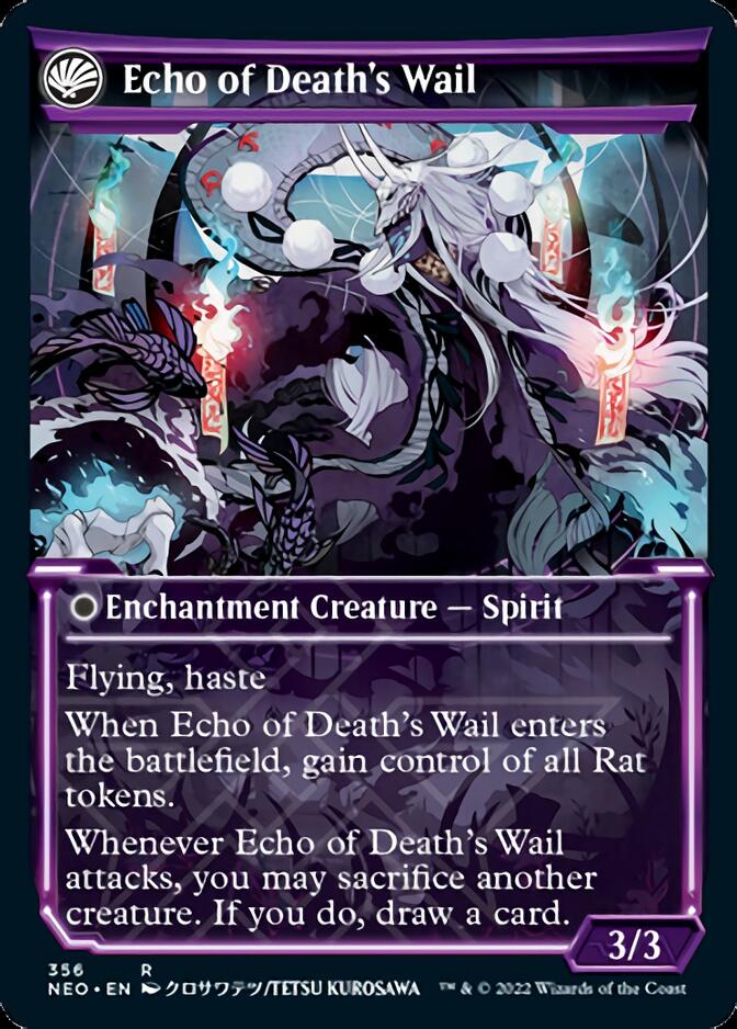 Tribute to Horobi // Echo of Death's Wail (Showcase Soft Glow) [Kamigawa: Neon Dynasty] | Devastation Store