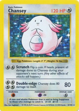 Chansey (3/102) [Base Set Shadowless Unlimited] | Devastation Store