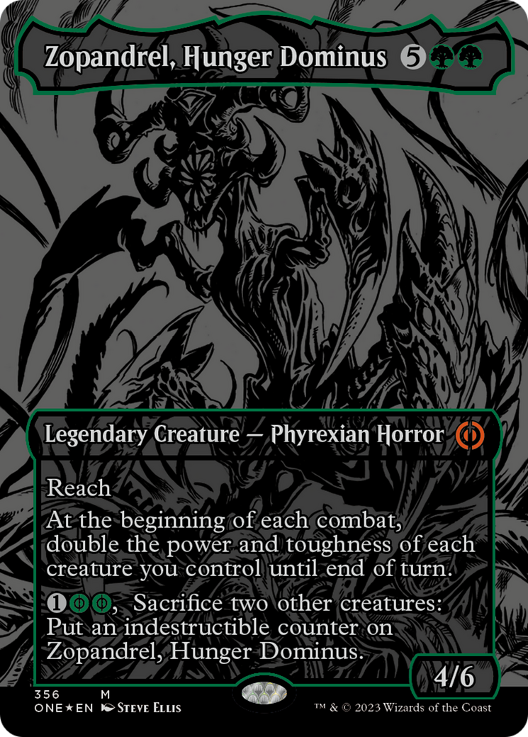 Zopandrel, Hunger Dominus (Oil Slick Raised Foil) [Phyrexia: All Will Be One] | Devastation Store
