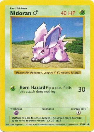 Nidoran (55/102) (Male) [Base Set Shadowless Unlimited] | Devastation Store