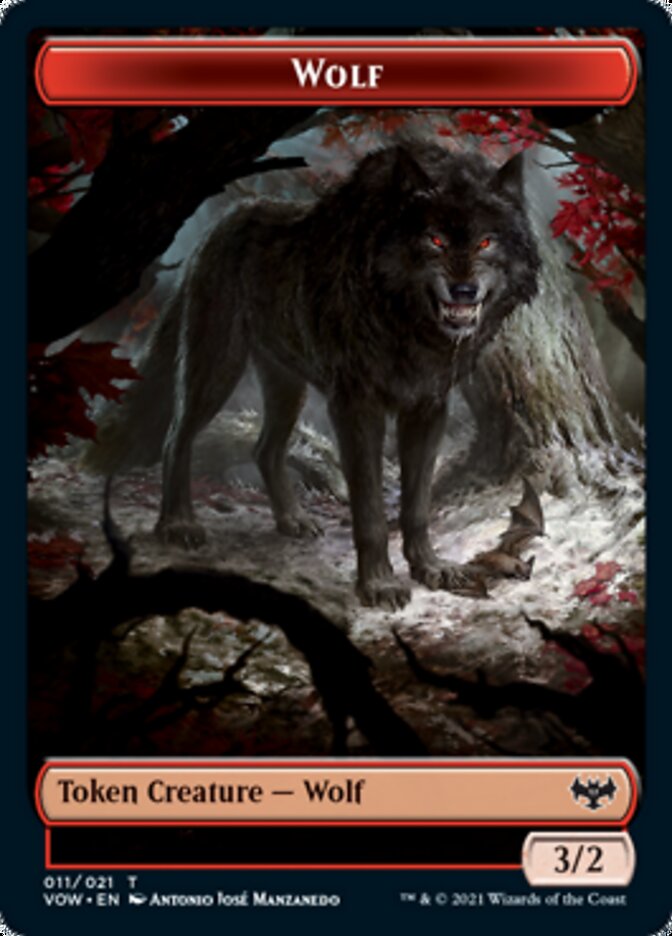 Wolf (011) // Wolf (014) Double-sided Token [Innistrad: Crimson Vow Tokens] | Devastation Store