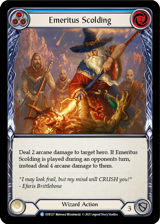 Emeritus Scolding (Blue) [EVR127] (Everfest)  1st Edition Normal | Devastation Store