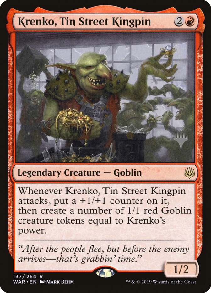 Krenko, Tin Street Kingpin (Promo Pack) [War of the Spark Promos] | Devastation Store