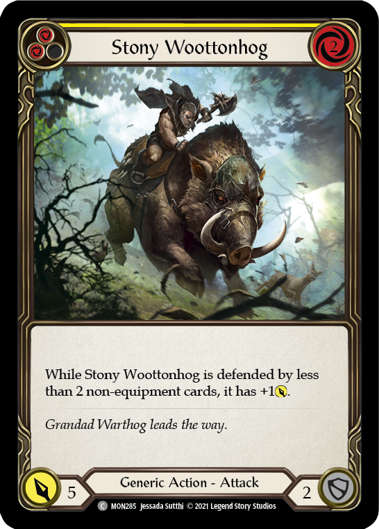 Stony Woottonhog (Yellow) (Rainbow Foil) [MON285-RF] 1st Edition Rainbow Foil - Devastation Store | Devastation Store