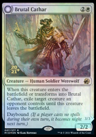 Brutal Cathar // Moonrage Brute [Innistrad: Midnight Hunt Prerelease Promos] | Devastation Store