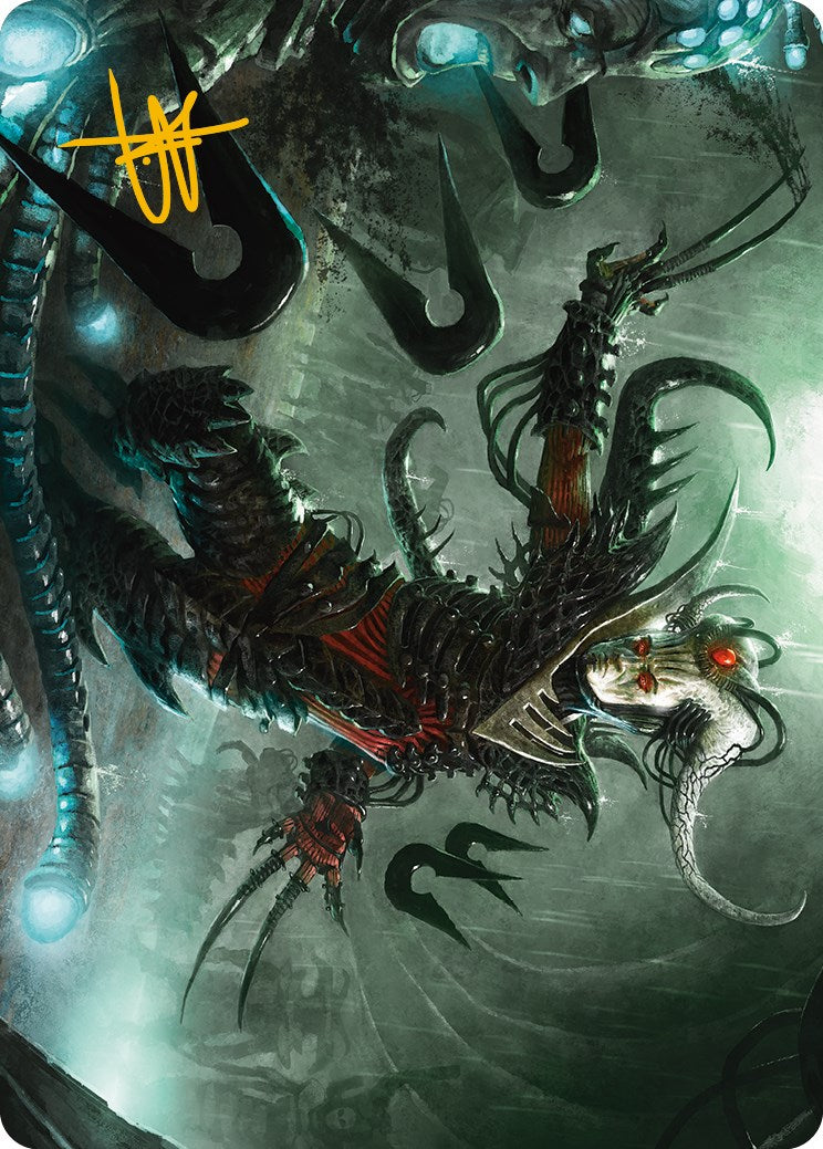 Vraan, Executioner Thane Art Card (Gold-Stamped Signature) [Phyrexia: All Will Be One Art Series] | Devastation Store