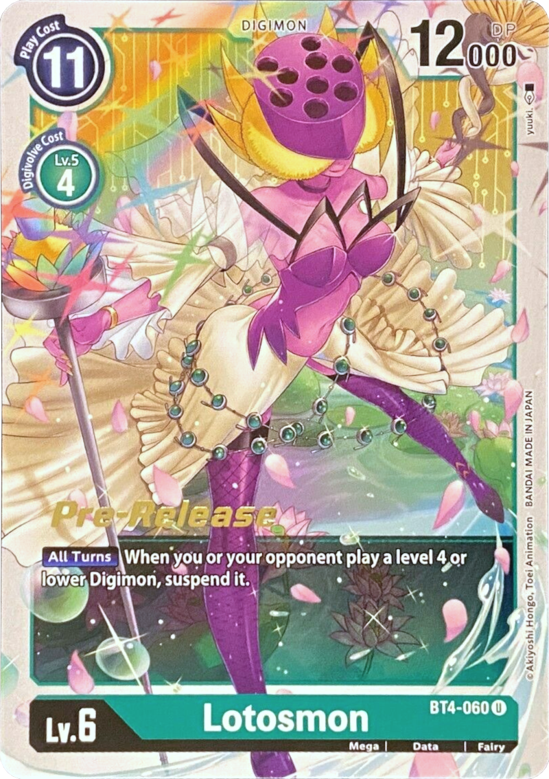 Lotosmon [BT4-060] [Great Legend Pre-Release Promos] | Devastation Store