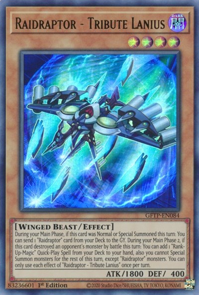 Raidraptor - Tribute Lanius [GFTP-EN084] Ultra Rare | Devastation Store