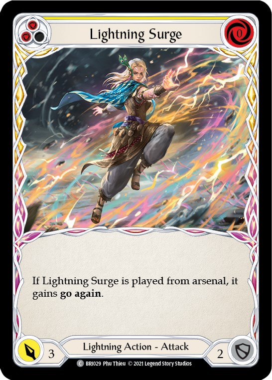 Lightning Surge (Yellow) [BRI029] (Tales of Aria Briar Blitz Deck)  1st Edition Normal | Devastation Store