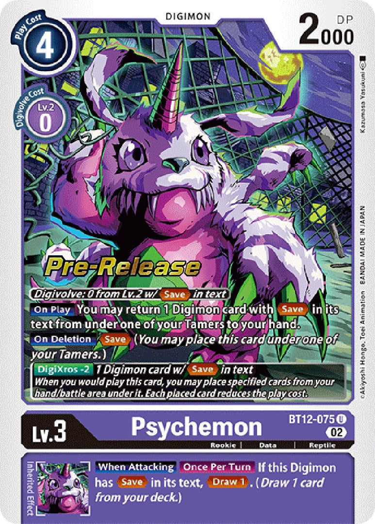 Psychemon [BT12-075] [Across Time Pre-Release Cards] | Devastation Store