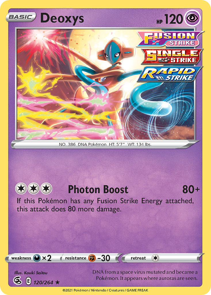 Deoxys (120/264) (Theme Deck Exclusive) [Sword & Shield: Fusion Strike] | Devastation Store
