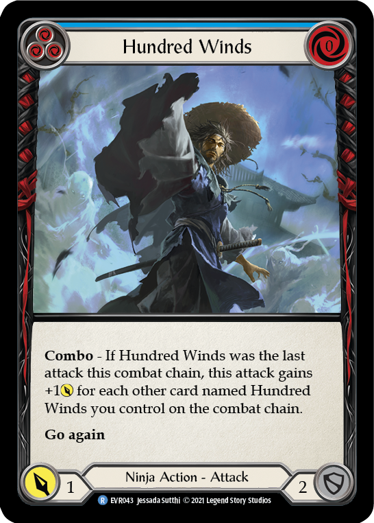 Hundred Winds (Blue) [EVR043] (Everfest)  1st Edition Rainbow Foil | Devastation Store