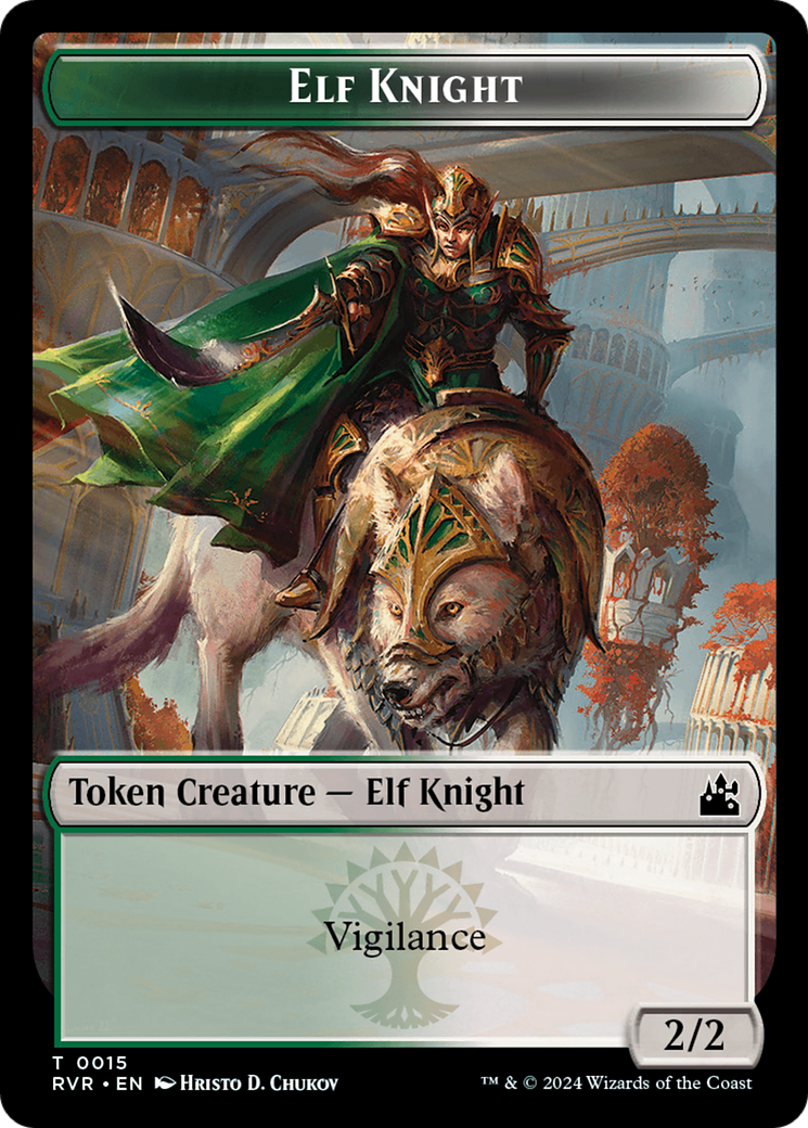 Elf Knight // Zombie Double-Sided Token [Ravnica Remastered Tokens] | Devastation Store