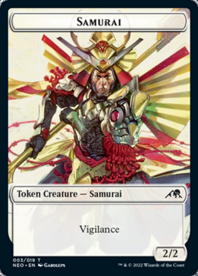 Samurai // Construct (015) Double-sided Token [Kamigawa: Neon Dynasty Tokens] | Devastation Store