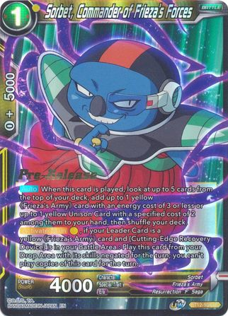 Sorbet, Commander of Frieza's Forces (BT12-104) [Vicious Rejuvenation Prerelease Promos] | Devastation Store