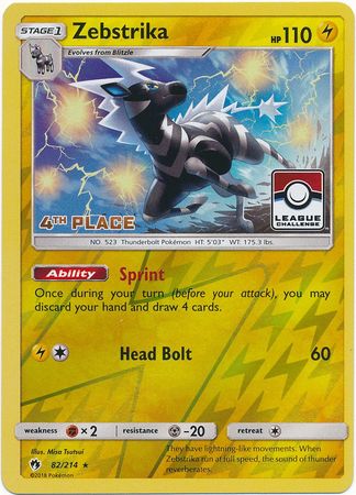 Zebstrika (82/214) (League Promo 4th Place) [Sun & Moon: Lost Thunder] | Devastation Store