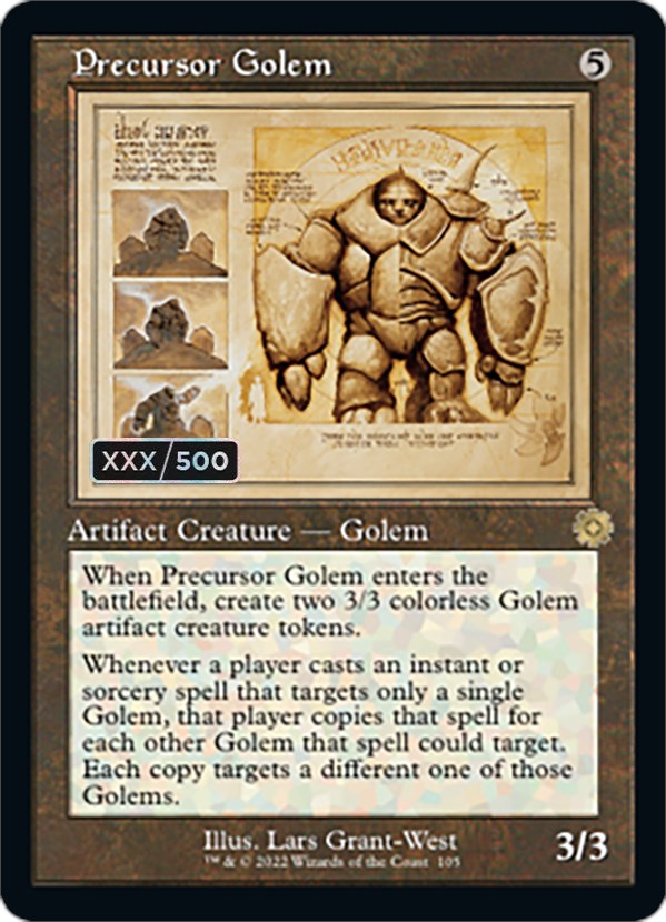Precursor Golem (Retro Schematic) (Serial Numbered) [The Brothers' War Retro Artifacts] | Devastation Store