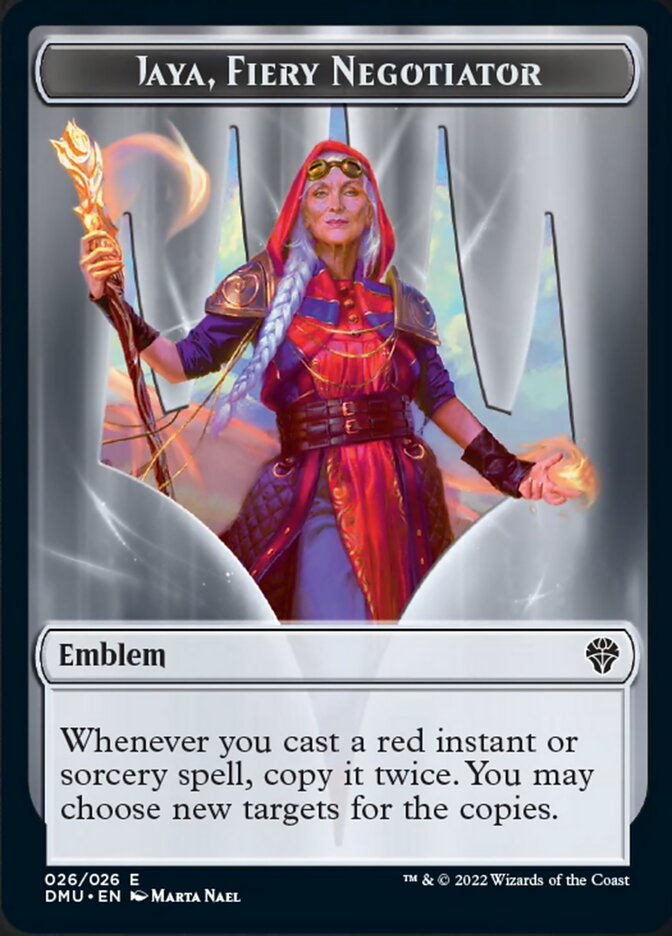 Jaya, Fiery Negotiator Emblem [Dominaria United Tokens] | Devastation Store