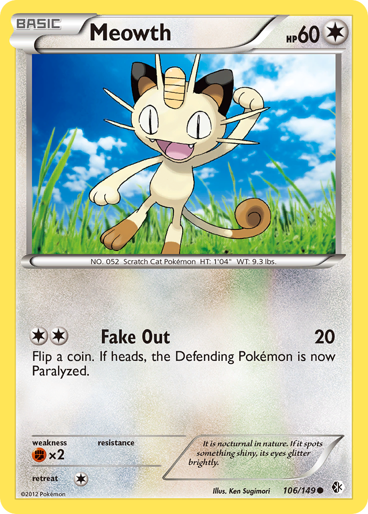 Meowth (106/149) [Black & White: Boundaries Crossed] | Devastation Store