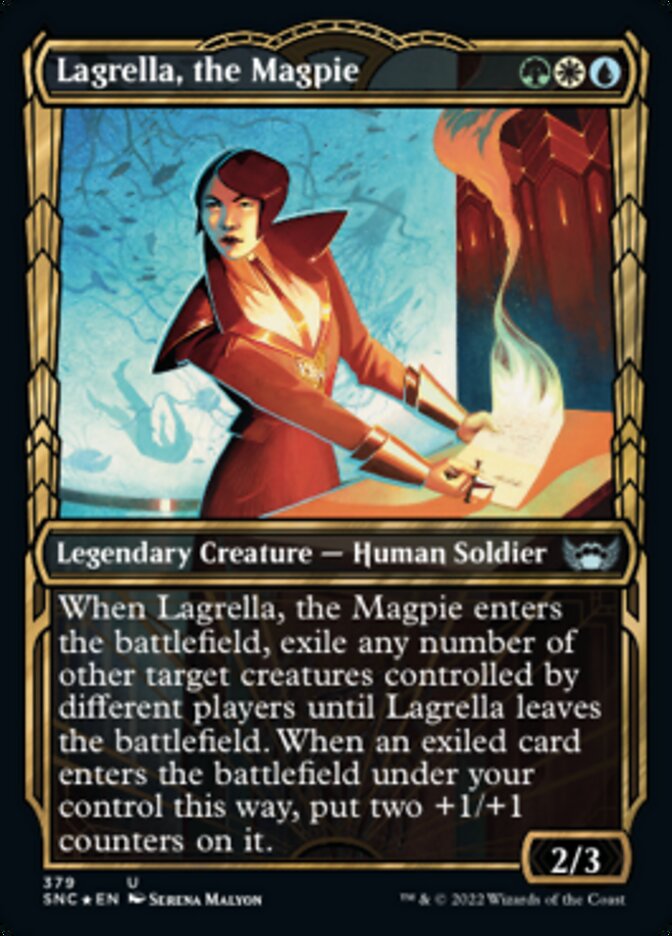 Lagrella, the Magpie (Showcase Golden Age Gilded Foil) [Streets of New Capenna] | Devastation Store