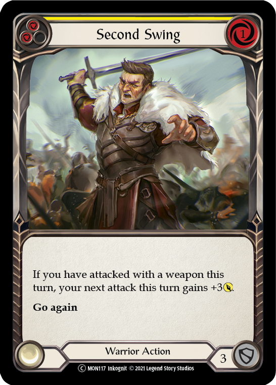 Second Swing (Yellow) (Rainbow Foil) [U-MON117-RF] Unlimited Edition Rainbow Foil | Devastation Store