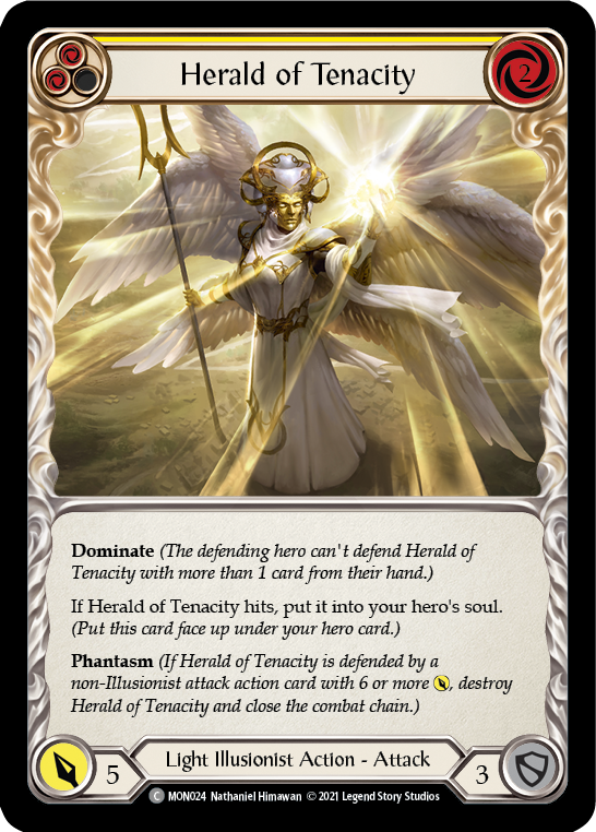 Herald of Tenacity (Yellow) [MON024] 1st Edition Normal - Devastation Store | Devastation Store