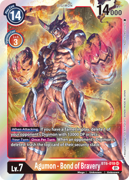 Agumon - Bond of Bravery [BT6-018] [Double Diamond] | Devastation Store