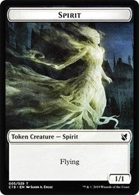 Spirit // Human Double-sided Token [Commander 2019 Tokens] | Devastation Store