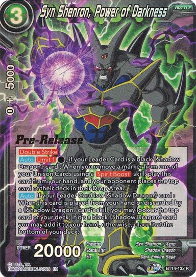 Syn Shenron, Power of Darkness (BT14-132) [Cross Spirits Prerelease Promos] | Devastation Store