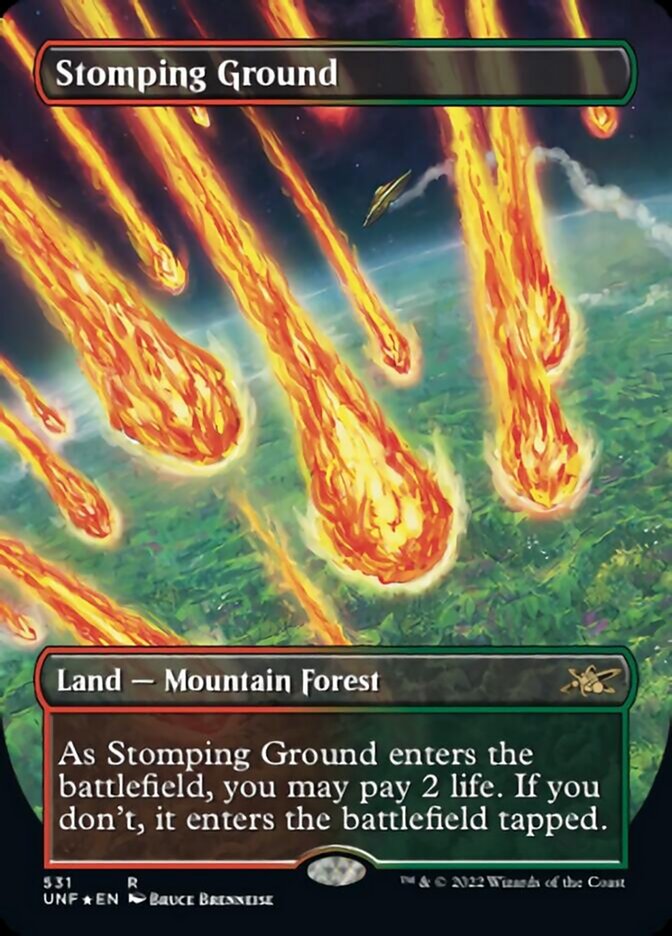 Stomping Ground (Borderless) (Galaxy Foil) [Unfinity] | Devastation Store