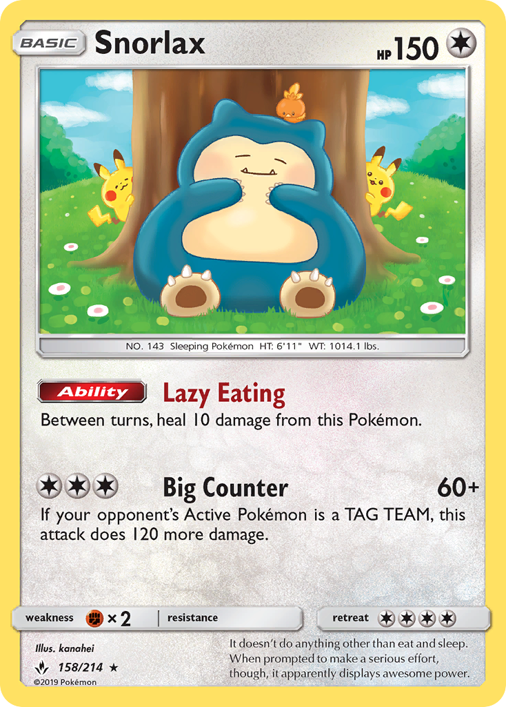 Snorlax (158/214) [Sun & Moon: Unbroken Bonds] | Devastation Store