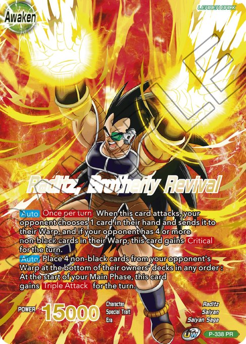 Raditz // Raditz, Brotherly Revival (Gold Stamped) (P-338) [Saiyan Showdown Prerelease Promos] | Devastation Store