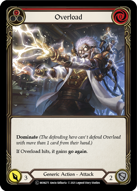 Overload (Red) (Rainbow Foil) [U-MON275-RF] Unlimited Edition Rainbow Foil | Devastation Store